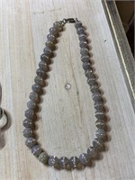 NICE STERLING SILVER BEADED NECKLACE