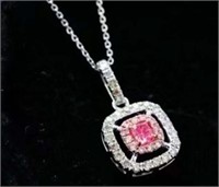 Natural Pink Diamond 18K Gold Pendant