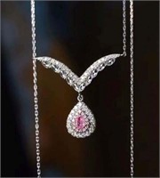 Natural Pink Diamond 18Kt Gold Necklace