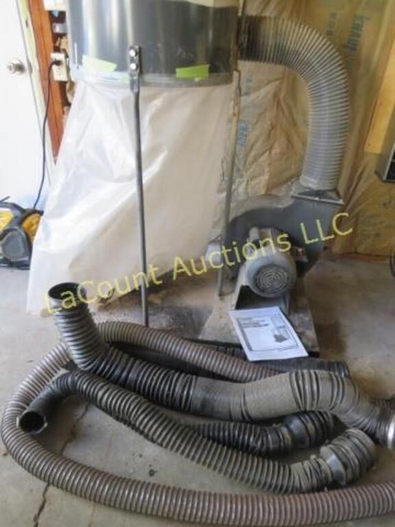 Dust collector w tubing Central machinery