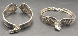 Silver-Plated Spoon Bracelets, Marked "IS"