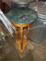 MARBLE TOP END TABLE/PLANT STAND