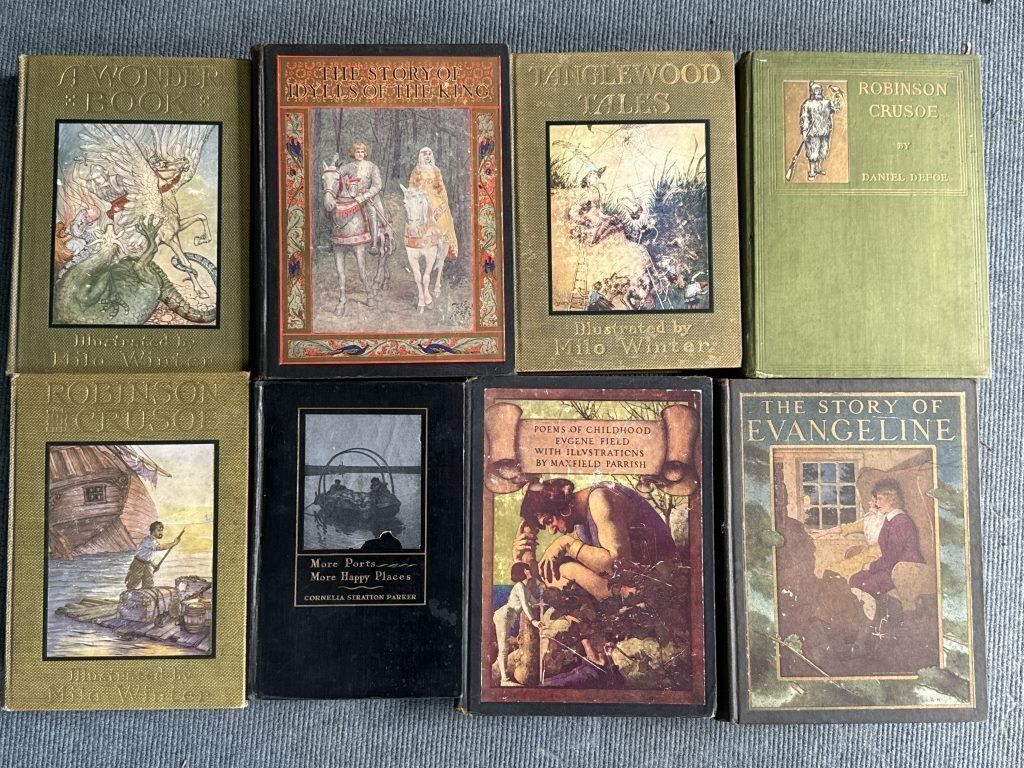 Eight Antique Childrens Classics Books