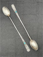 Sterling Silver Native American Iced Tea Spoons