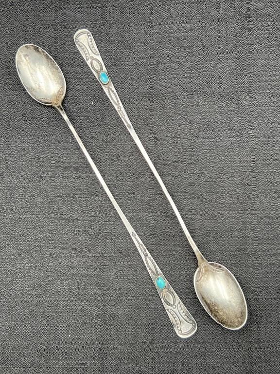 Sterling Silver Native American Iced Tea Spoons