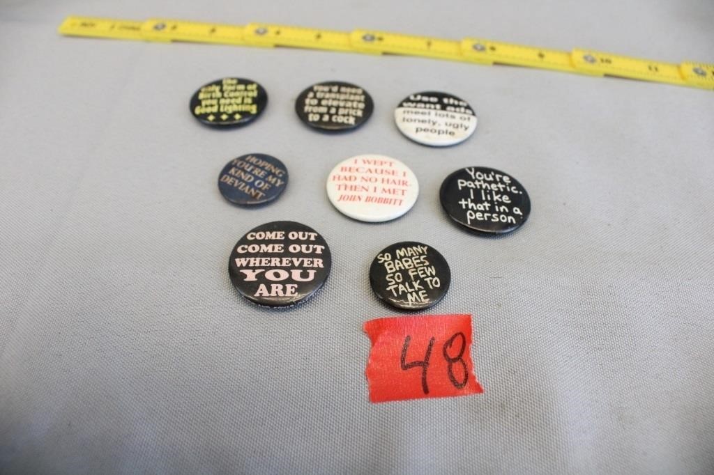 VINTAGE PIN BUTTONS 8PC