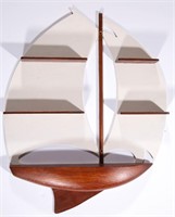 AMERICAN FOLK ART CARVED AND PAINTED SAILBOAT