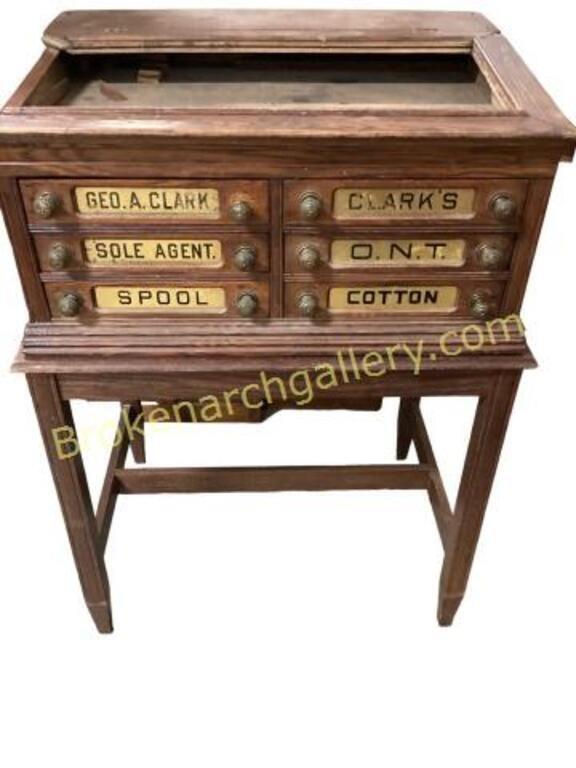 Oak spool cabinet