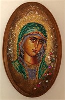 "Virgin Mary" 5"x3" Collectible Icon-Antanenka