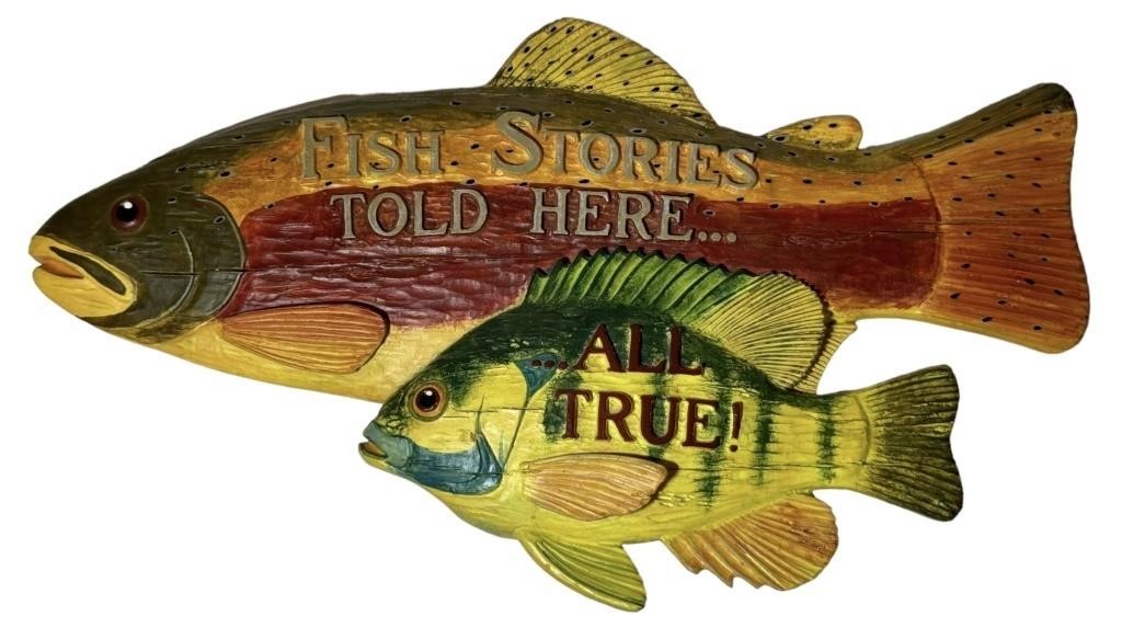 Vintage Fish Sign Wall Decor