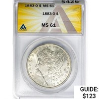 1883-O Morgan Silver Dollar ANACS MS61