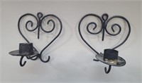 Heart Shaped Wrought Iron Candle Holder Sconces