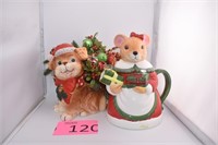 Ms. Mouse Tea Pot and Cheery Dog Planter