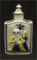 Late 18th C: Pratt type pearlware teapoy