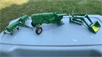 John Deere tractor, loader, planter