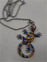 BETSY JOHNSON FINE ENAMEL WORK ART GECKO PENDANT