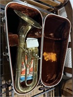 Vintage Baritone Brass Horn.