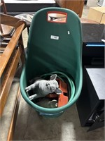 Gardening Wheel Barrow, Concrete Rabbit, Resin