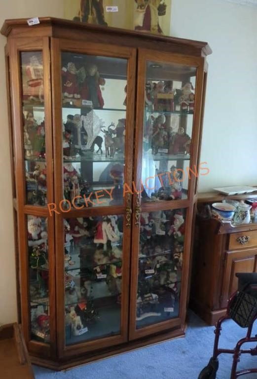 wooden glass front display hutch