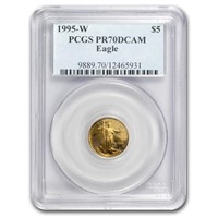 1995-w 1/10oz Proof American Gold Eagle Pr70 Pcgs