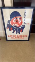 Vintage 1983 Karneval Maj Danish art work with