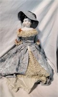 Antique Porcelain Doll in Victorian Southern Dress