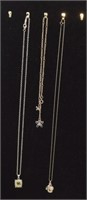Two Sterling Necklaces & Sterling Anklet
