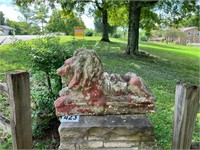 Pair of Concrete Lions (BRING HELP TO MOVE/LOAD)