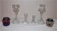 Lot ot 6 Glass Candle Holders