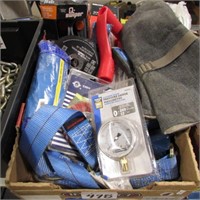 BOX OF MISC TOOLS & HARDWARE