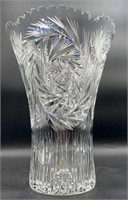 VTG Heavy Cut Crystal Star of David Etched Vase