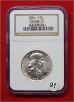 1956 Franklin Silver Half Dollar NGC MS64