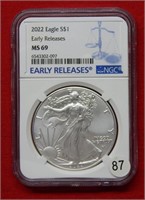 2022 American Eagle NGC MS69 1 Ounce Silver