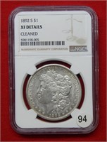 1892 S Morgan Silver Dollar NGC XF Details Cleaned