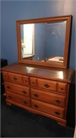 6-drawer Dresser 31hx48wx17"d, Framed Mirror