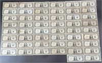 50 US $1.00 Silver Certificates