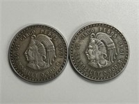 (2) 5 PESO MEXICO SILVER COINS