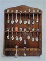 Souvenir Spoons with Rack Lot B