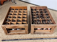 Vintage Beer Bottles in Wood Crates
