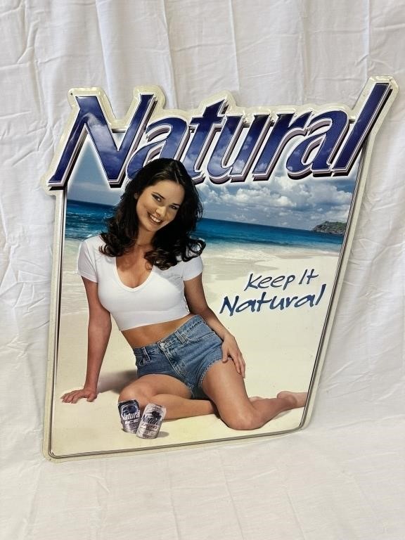 Natural Light / Ice  Beer Metal Advertisement Sign