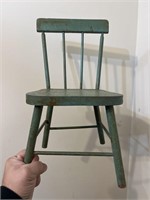 Child's small size green painted chair