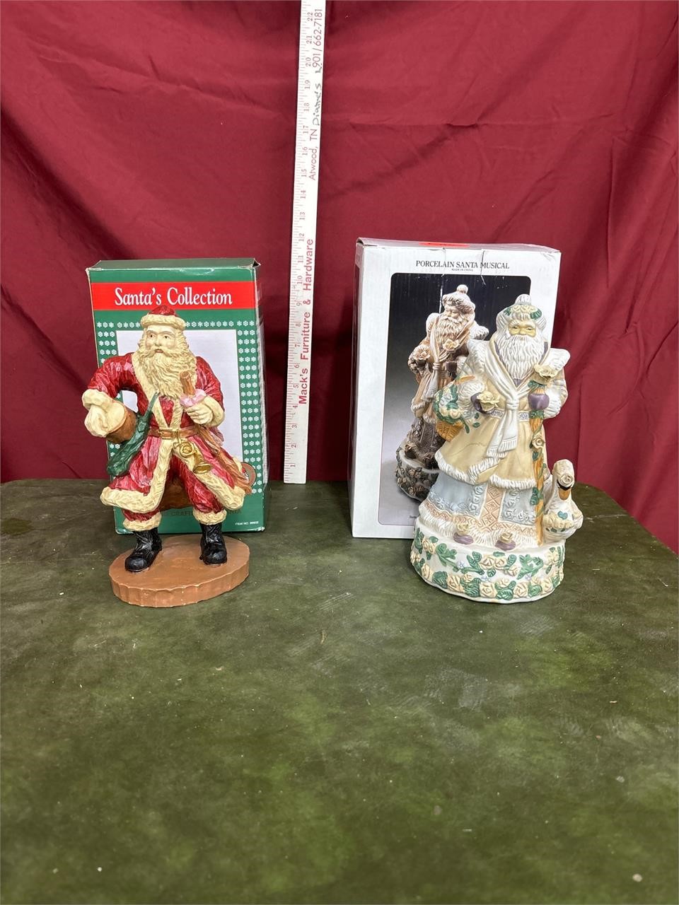 Two porcelain Santa figurines