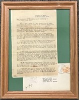 Framed Letter Dated 1944