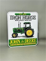 vintage enamel John Deere sign - 12 x 10