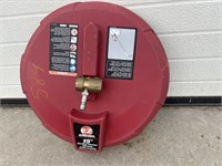 Red 15” pressure washer surface cleaner end