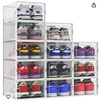 SESENO. 12 Pack Shoe Storage Boxes, Clear P