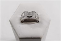 .925 Rhinestone Statement Ring sz 11