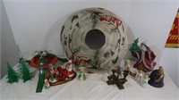 Misc Christmas Lot-Tree Stand, Glass Trees & more
