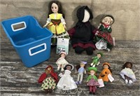 Small blue tote vintage dolls