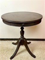 ANTIQUE DRUM TABLE w/ DRAWER